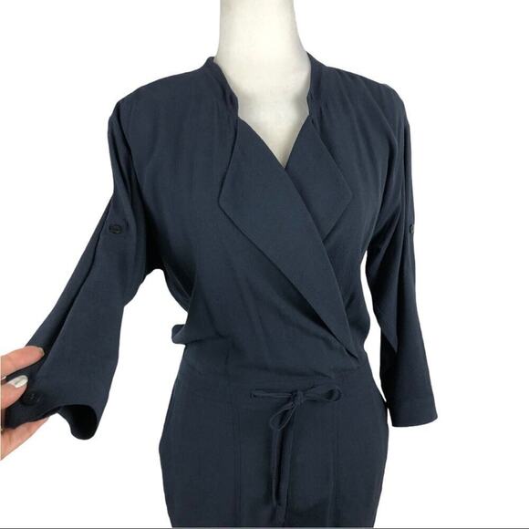 Madewell Womens Navy Novelist Preppy Cropped Jumpsuit Drawstring Size XS - Picture 8 of 13